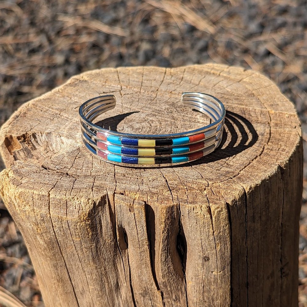 Zuni Cuff Bracelet Genuine NA Jewelry‎ Sterling Silver Native American Sz 6.5*** - Picture 3 of 10